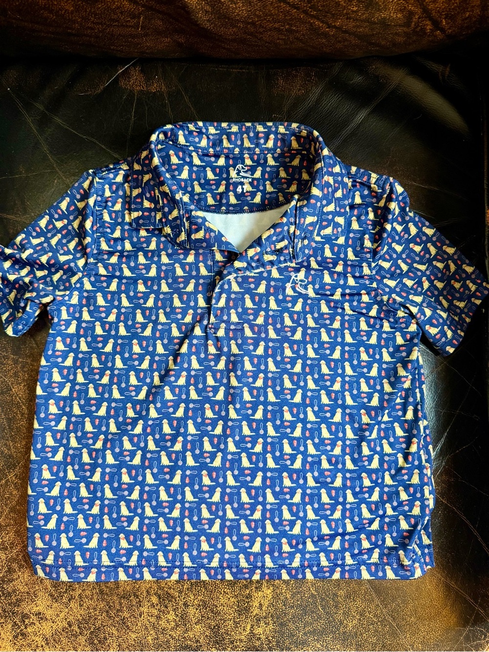 Rhoback Children’s Polo with a fun dog print